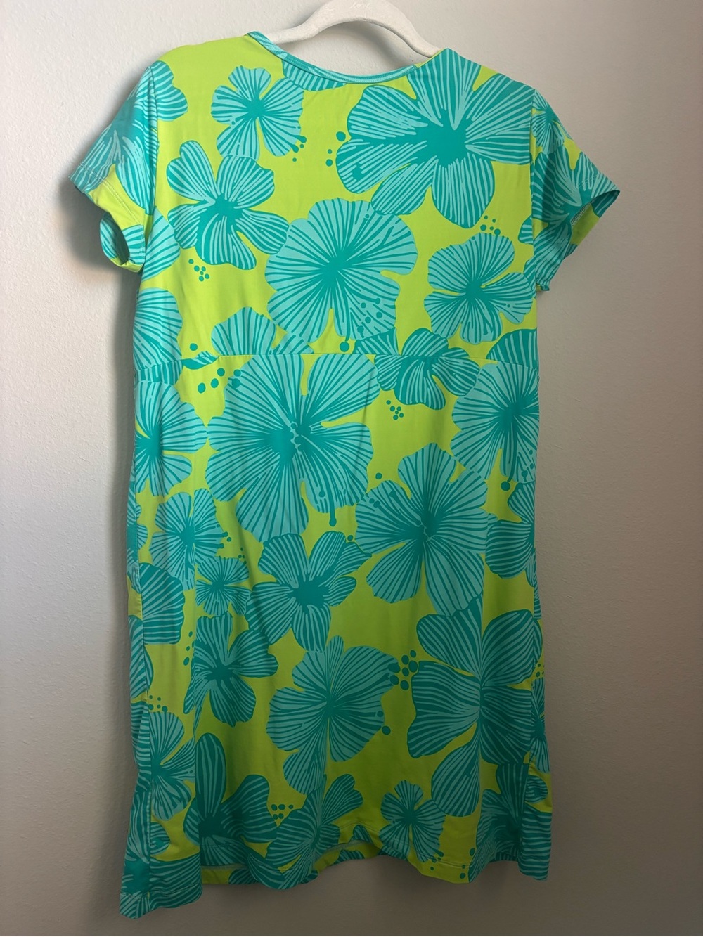 LILLY PULITZER FLORAL UPF 50+ SHORT SLEEVE SHIRT DRESS BEACH POOL COVER UP - Picture 4 of 8